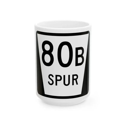 N SPUR 80B (Nebraska) (Road Sign) White Coffee Mug 15oz - Go Mug Yourself