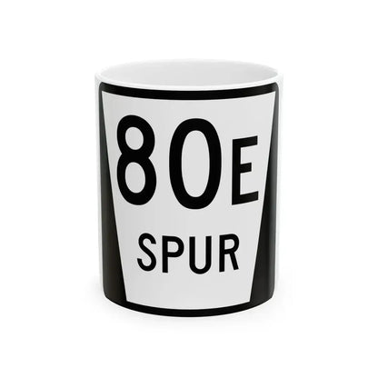 N SPUR 80E (Nebraska) (Road Sign) White Coffee Mug 11oz - Go Mug Yourself
