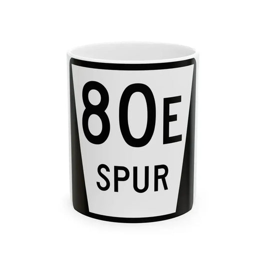 N SPUR 80E (Nebraska) (Road Sign) White Coffee Mug 11oz - Go Mug Yourself