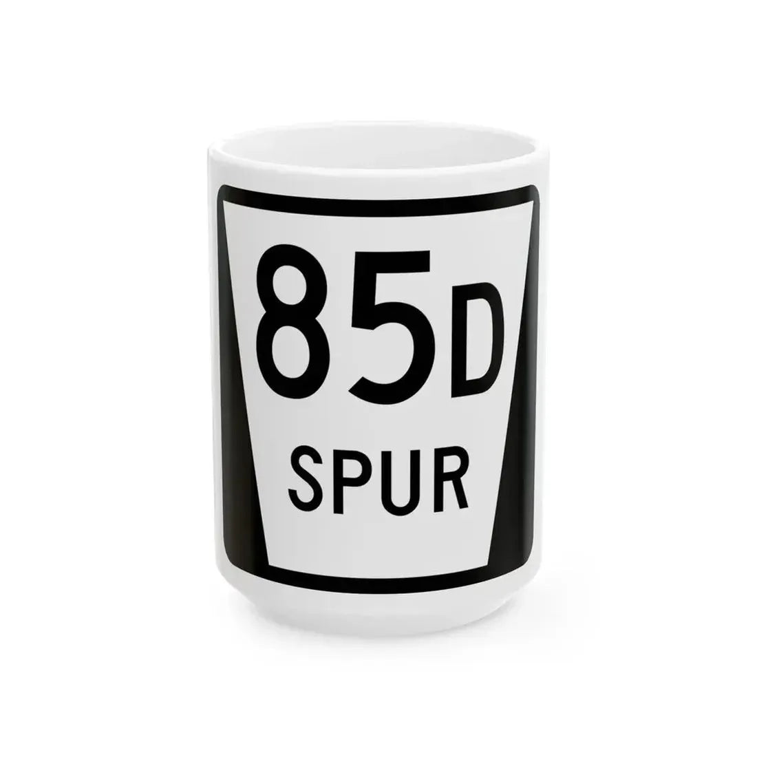N SPUR 85D (Nebraska) (Road Sign) White Coffee Mug 15oz - Go Mug Yourself