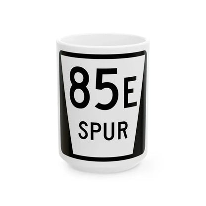 N SPUR 85E (Nebraska) (Road Sign) White Coffee Mug 15oz - Go Mug Yourself