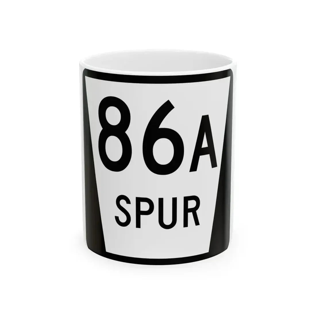 N SPUR 86A (Nebraska) (Road Sign) White Coffee Mug 11oz - Go Mug Yourself