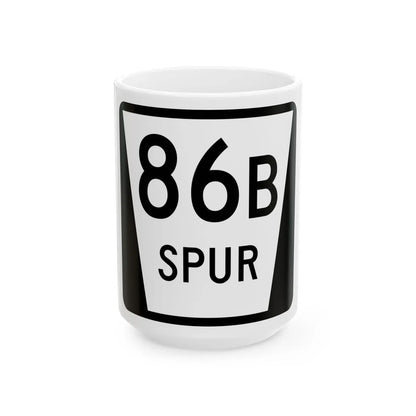 N SPUR 86B (Nebraska) (Road Sign) White Coffee Mug 15oz - Go Mug Yourself