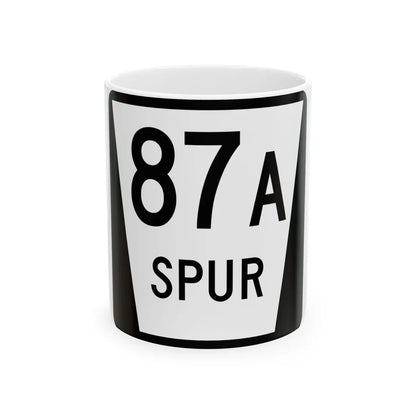 N SPUR 87A (Nebraska) (Road Sign) White Coffee Mug 11oz - Go Mug Yourself