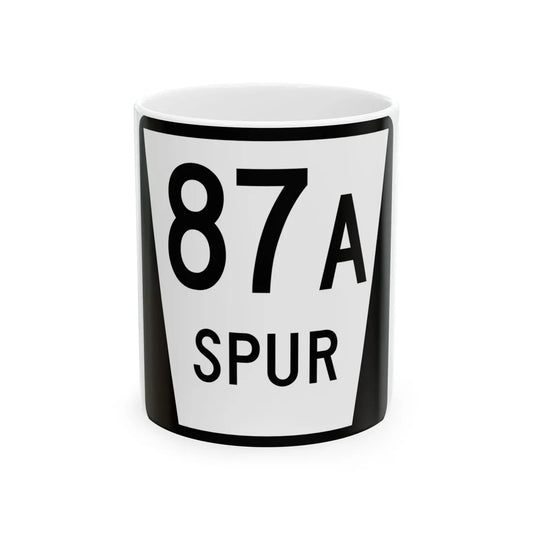 N SPUR 87A (Nebraska) (Road Sign) White Coffee Mug 11oz - Go Mug Yourself
