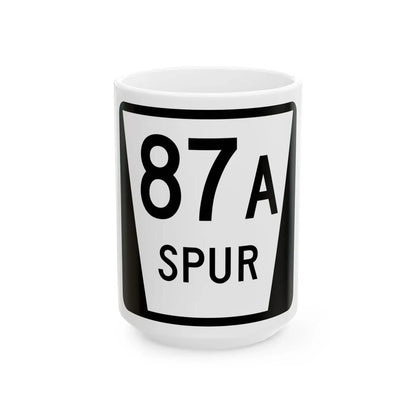N SPUR 87A (Nebraska) (Road Sign) White Coffee Mug 15oz - Go Mug Yourself