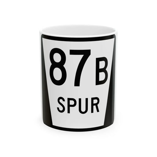 N SPUR 87B (Nebraska) (Road Sign) White Coffee Mug 11oz - Go Mug Yourself