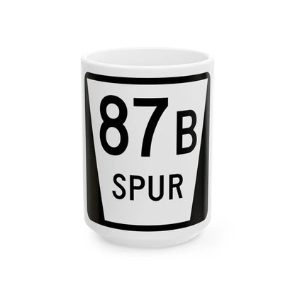 N SPUR 87B (Nebraska) (Road Sign) White Coffee Mug 15oz - Go Mug Yourself