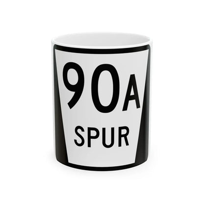 N SPUR 90A (Nebraska) (Road Sign) White Coffee Mug 11oz - Go Mug Yourself