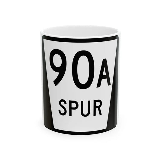 N SPUR 90A (Nebraska) (Road Sign) White Coffee Mug 11oz - Go Mug Yourself