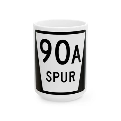 N SPUR 90A (Nebraska) (Road Sign) White Coffee Mug 15oz - Go Mug Yourself