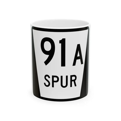 N SPUR 91A (Nebraska) (Road Sign) White Coffee Mug 11oz - Go Mug Yourself