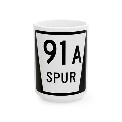 N SPUR 91A (Nebraska) (Road Sign) White Coffee Mug 15oz - Go Mug Yourself