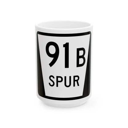 N SPUR 91B (Nebraska) (Road Sign) White Coffee Mug 15oz - Go Mug Yourself