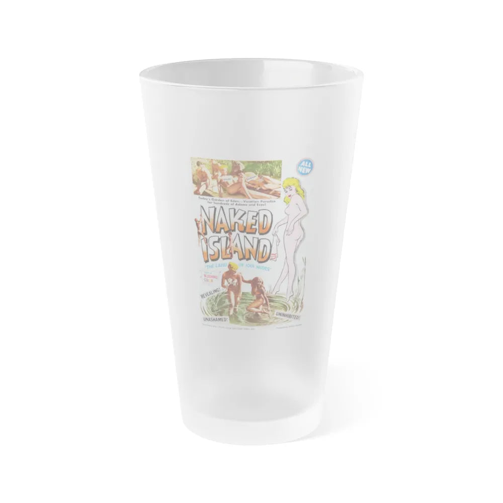 NAKED ISLAND 1960 Movie Poster - Frosted Pint Glass 16oz-16oz-Frosted-Go Mug Yourself