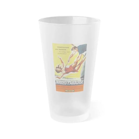 NAKED PARADISE 1957 Movie Poster - Frosted Pint Glass 16oz 16oz Frosted - Go Mug Yourself