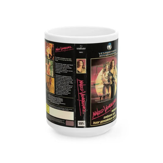 NAKED VENGEANCE (VHS COVER) - White Coffee Mug 15oz - Go Mug Yourself