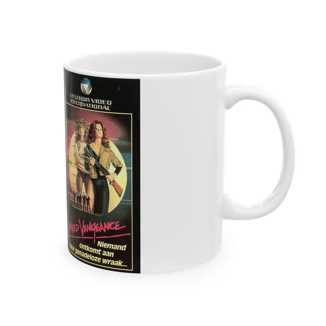 NAKED VENGEANCE (VHS COVER) - White Coffee Mug - Go Mug Yourself
