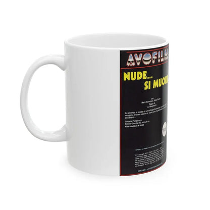 NAKED YOU DIE SCHOOL GIRL KILLER (VHS COVER) - White Coffee Mug - Go Mug Yourself