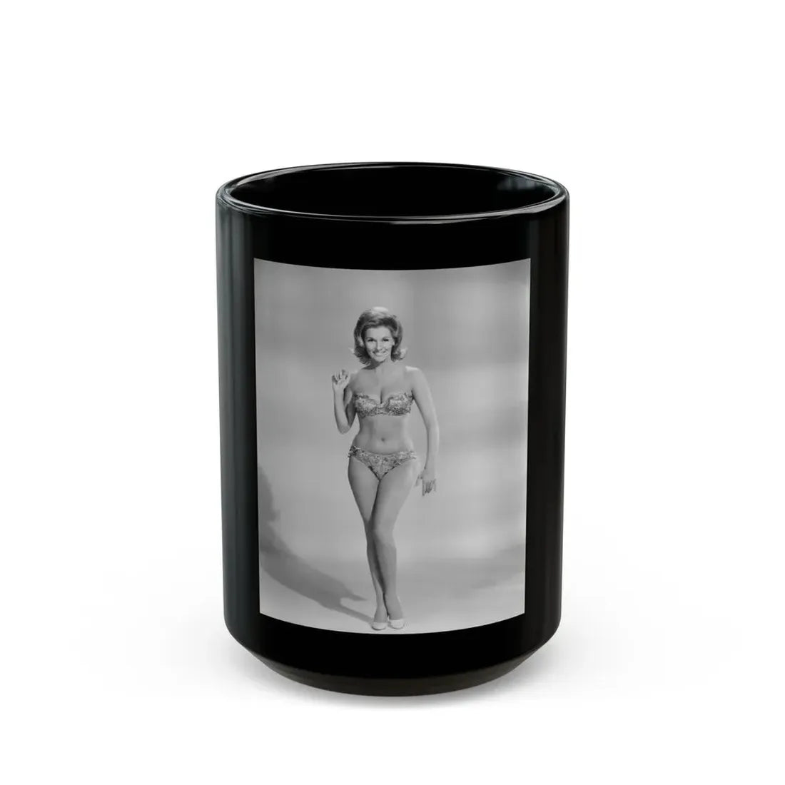 Nancy Kovack #03 (Vintage Female Icon) Black Coffee Mug 15oz - Go Mug Yourself