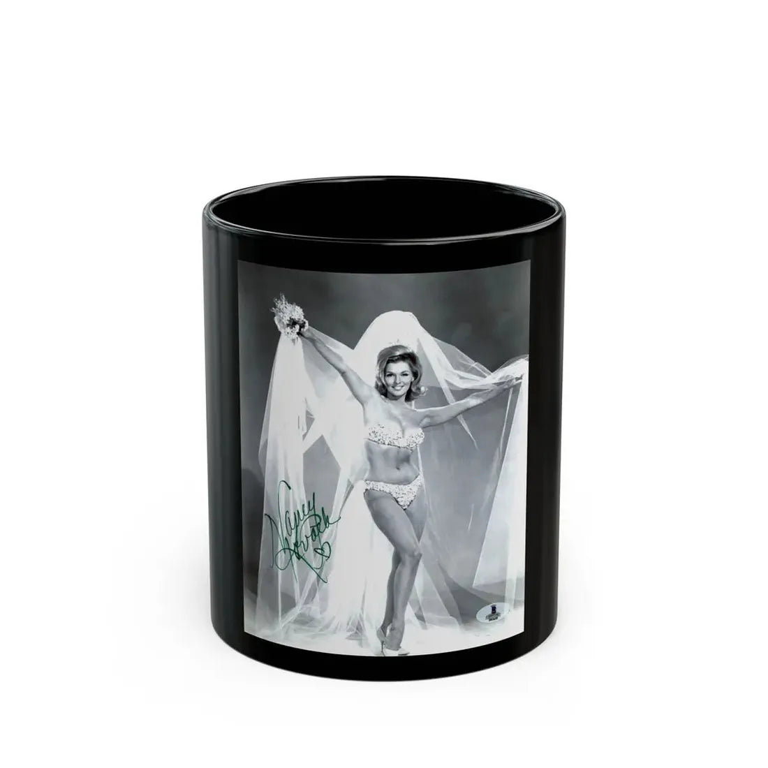 Nancy Kovack #04 (Vintage Female Icon) Black Coffee Mug 11oz - Go Mug Yourself