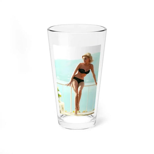 Nancy Kovack #100 - x Full Body Color Re-Print Photo in 2-Piece Black Bikini Cheesecake Pin-Up as a Blonde (Vintage Female Icon) Pint Glass 16oz 16oz - Go Mug Yourself