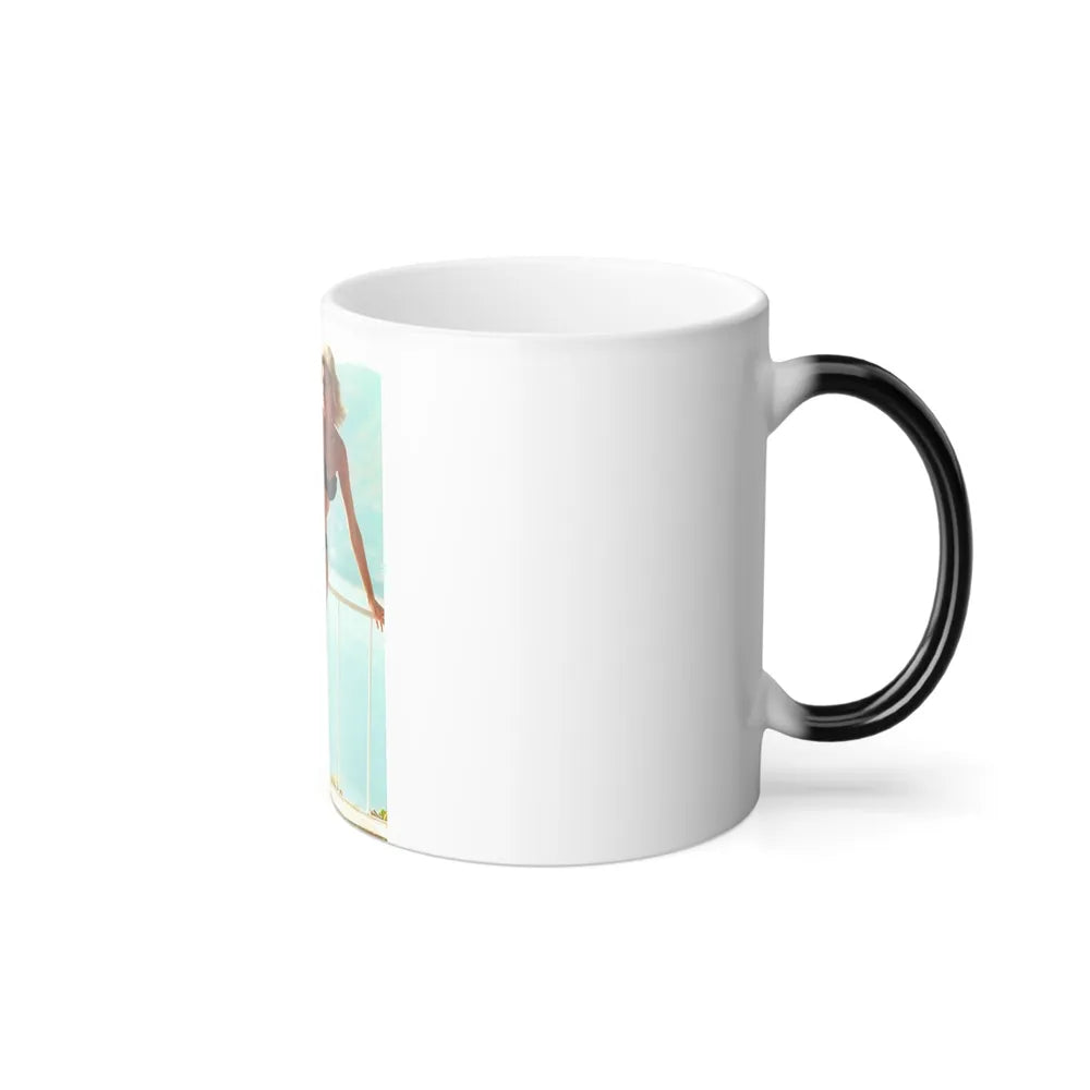 Nancy Kovack #100 - x Full Body Color Re-Print Photo in 2-Piece Black Bikini Cheesecake Pin-Up as a Blonde (Vintage Female Icons) Color Changing Mug 11oz-Go Mug Yourself