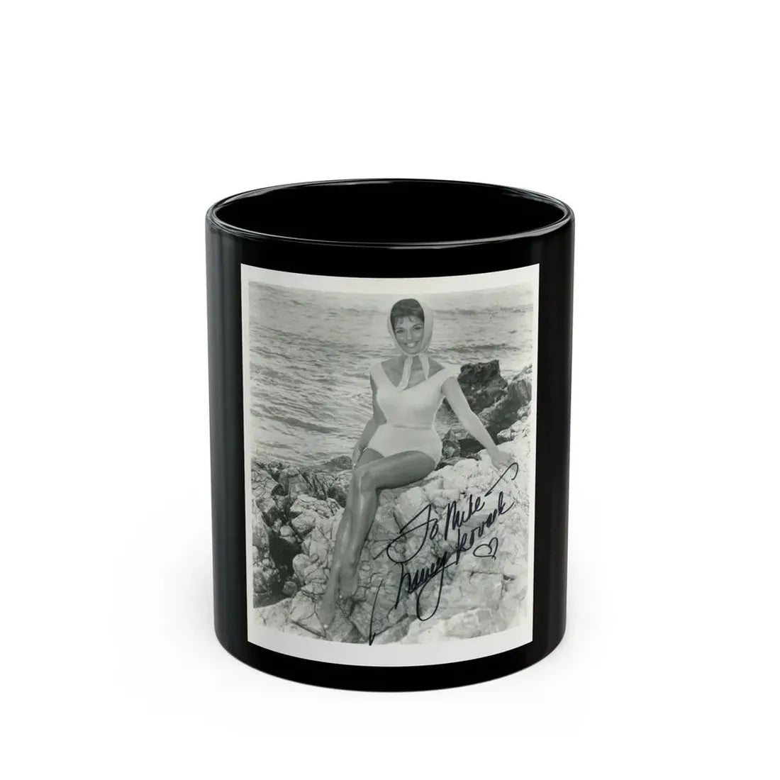 Nancy Kovack #11 (Vintage Female Icon) Black Coffee Mug 11oz - Go Mug Yourself