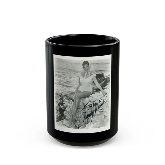 Nancy Kovack #11 (Vintage Female Icon) Black Coffee Mug 15oz - Go Mug Yourself
