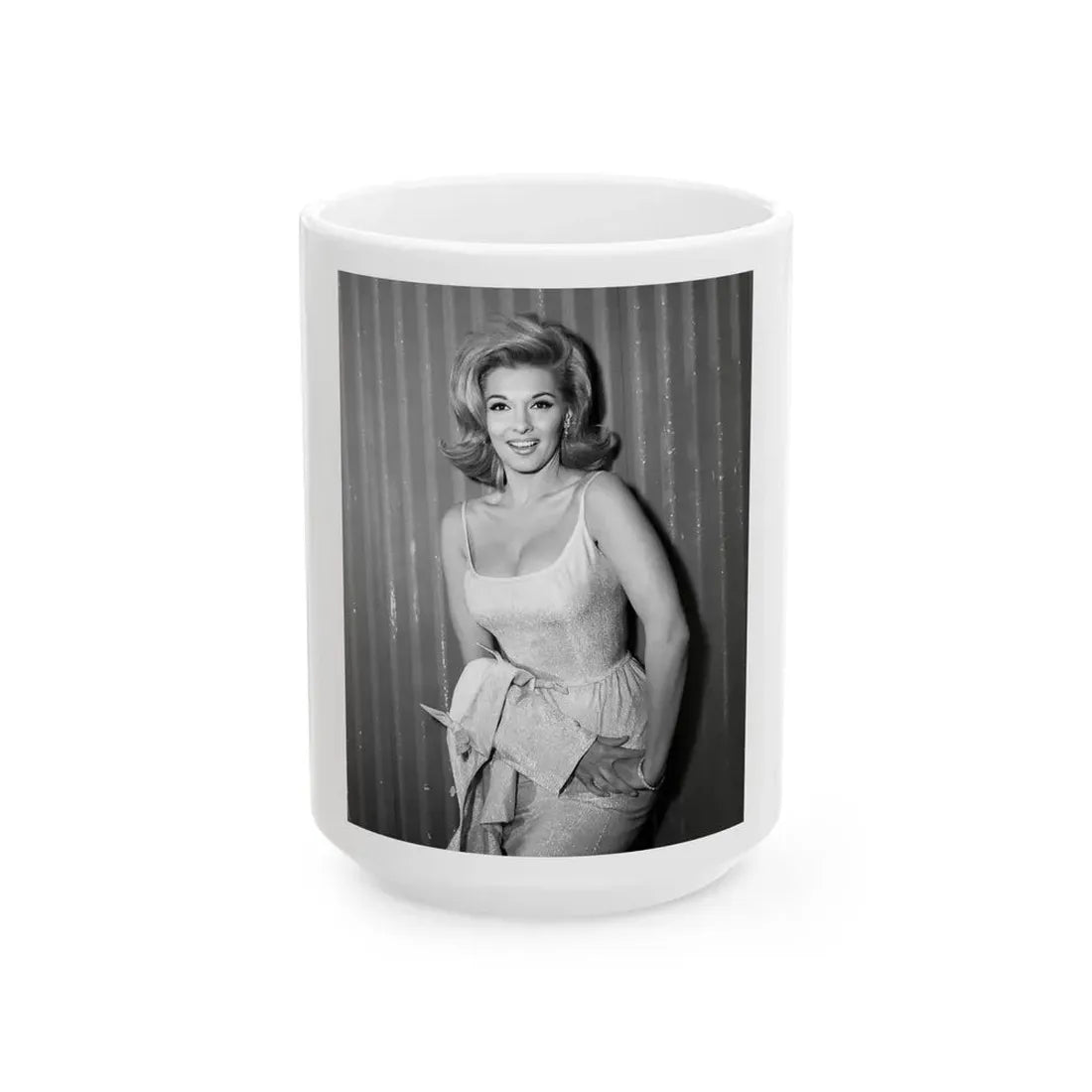 Nancy Kovack #32 (Vintage Female Icon) White Coffee Mug 15oz - Go Mug Yourself