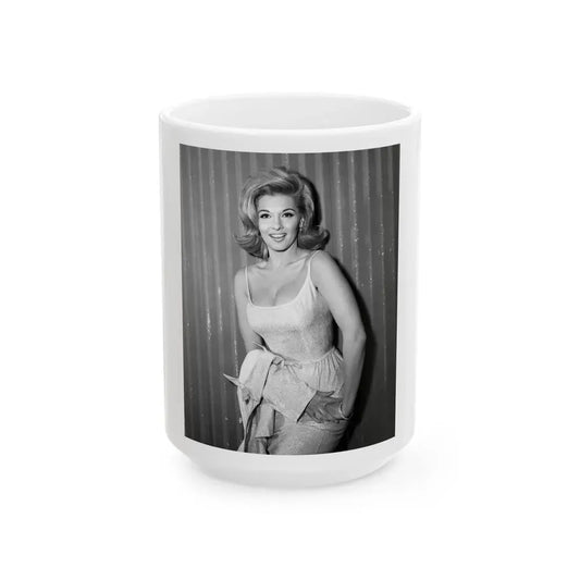 Nancy Kovack #32 (Vintage Female Icon) White Coffee Mug 15oz - Go Mug Yourself