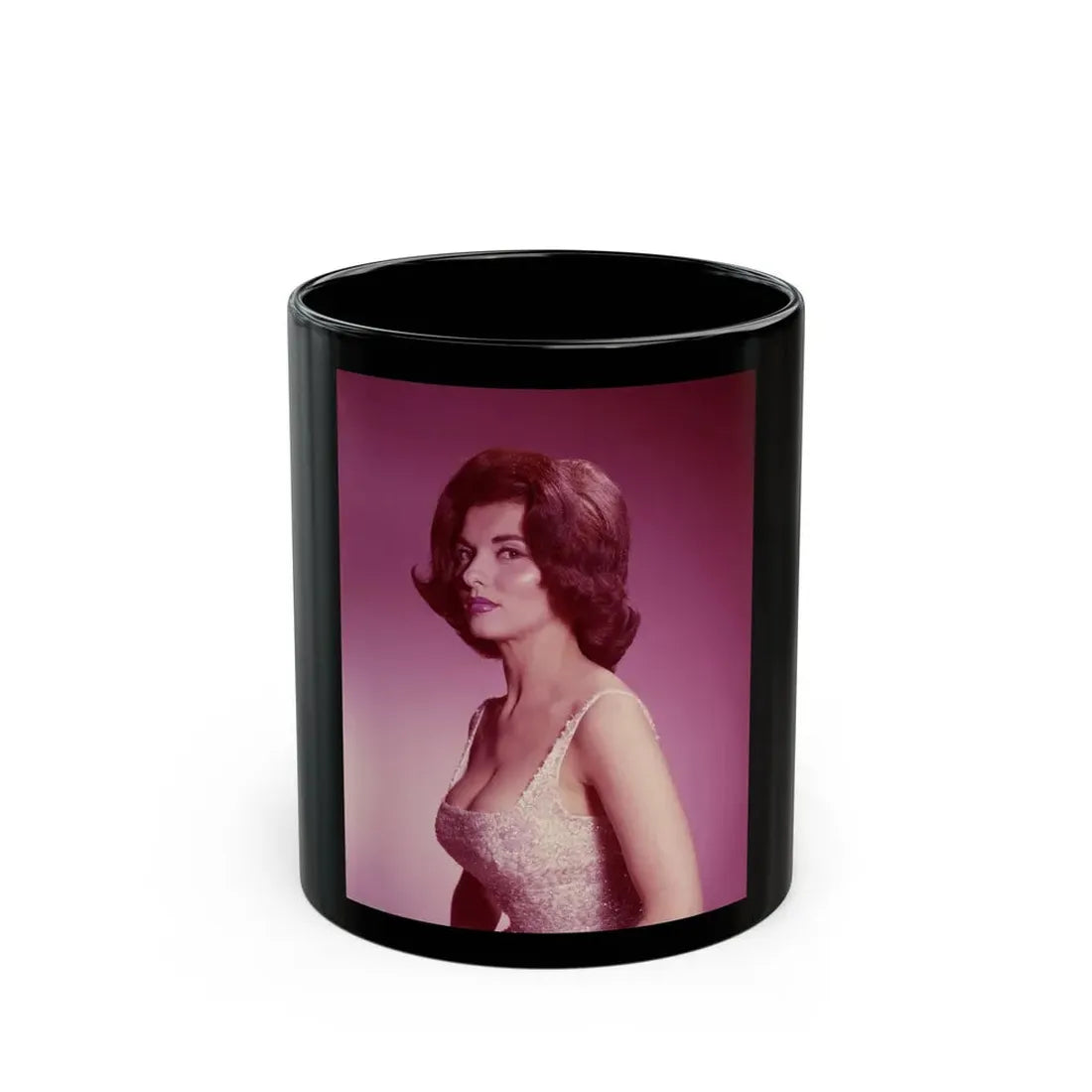 Nancy Kovack #431 (Vintage Female Icon) Black Coffee Mug 11oz - Go Mug Yourself