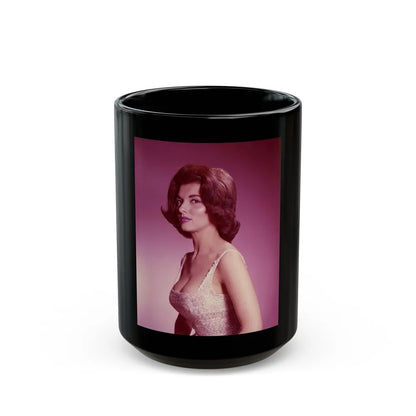 Nancy Kovack #431 (Vintage Female Icon) Black Coffee Mug-15oz-Go Mug Yourself