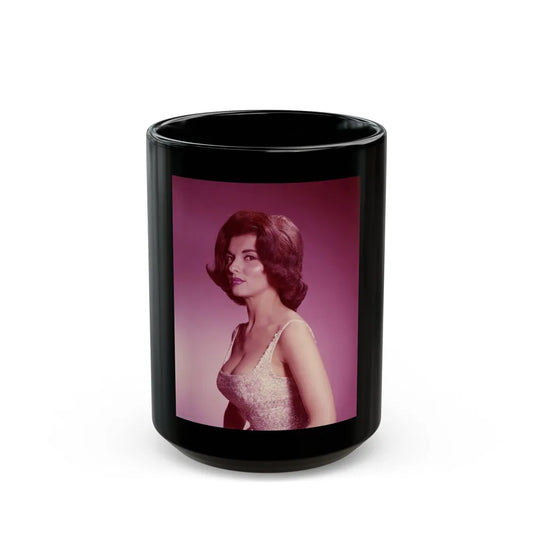 Nancy Kovack #431 (Vintage Female Icon) Black Coffee Mug-15oz-Go Mug Yourself