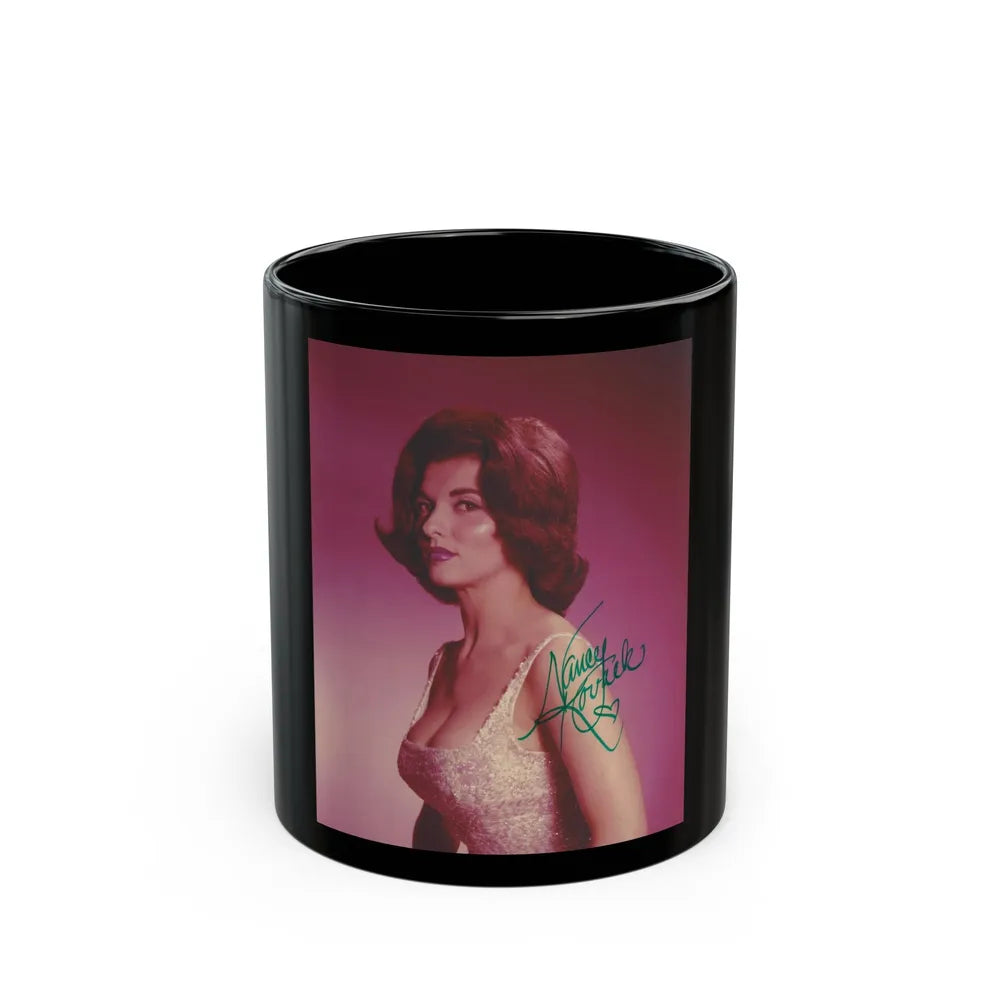 Nancy Kovack #432 (Vintage Female Icon) Black Coffee Mug-11oz-Go Mug Yourself