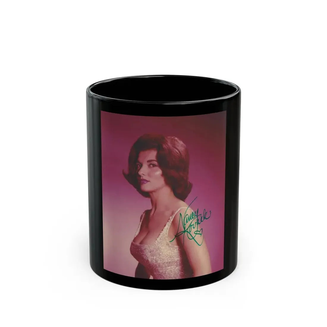 Nancy Kovack #432 (Vintage Female Icon) Black Coffee Mug 11oz - Go Mug Yourself