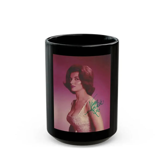 Nancy Kovack #432 (Vintage Female Icon) Black Coffee Mug 15oz - Go Mug Yourself