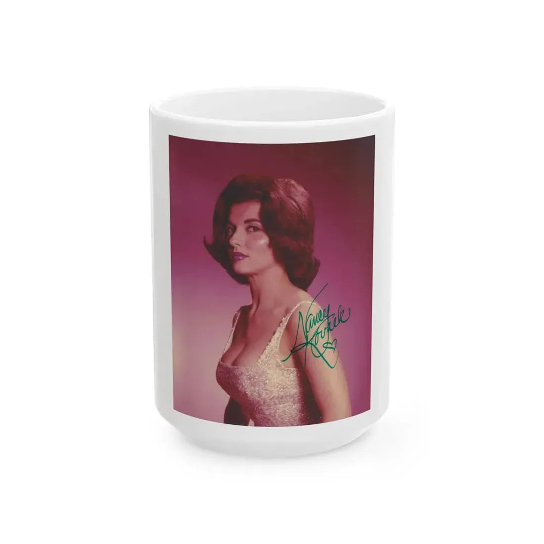 Nancy Kovack #432 (Vintage Female Icon) White Coffee Mug 15oz - Go Mug Yourself