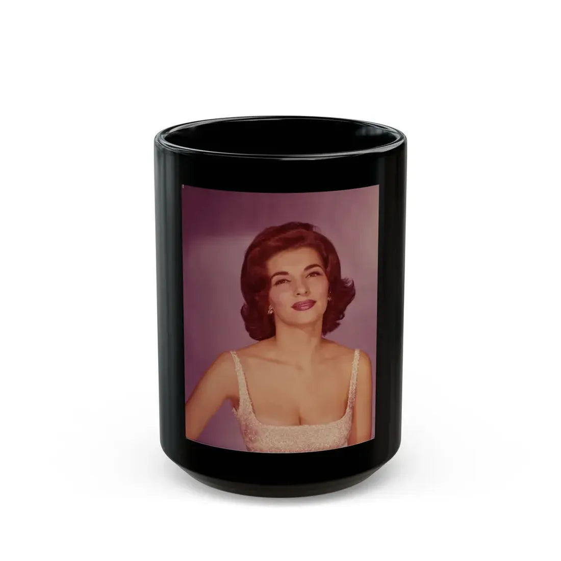 Nancy Kovack #45 (Vintage Female Icon) Black Coffee Mug 15oz - Go Mug Yourself