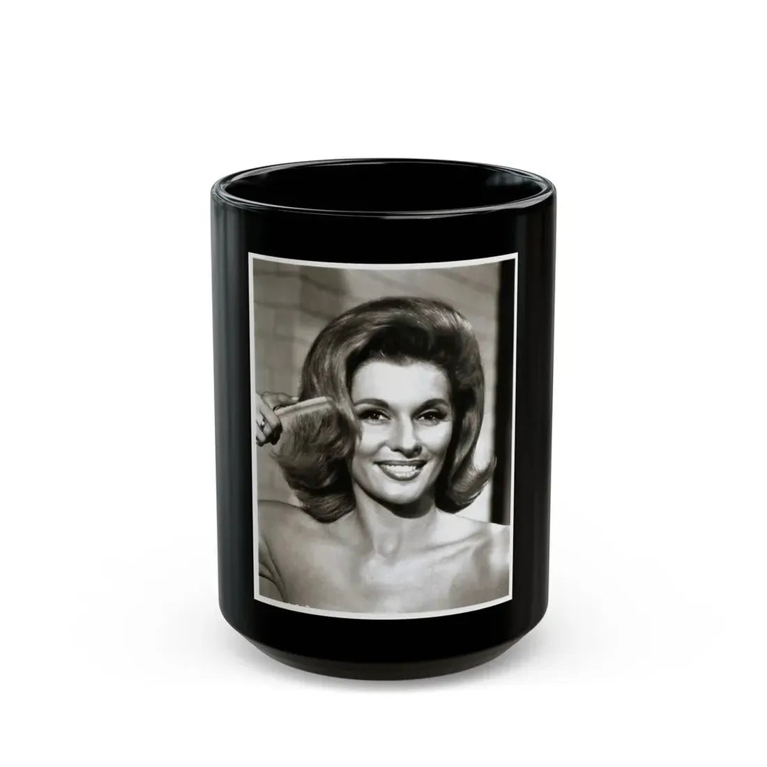 Nancy Kovack #49 (Vintage Female Icon) Black Coffee Mug 15oz - Go Mug Yourself
