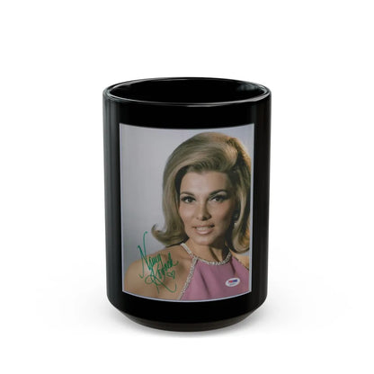 Nancy Kovack #511 (Vintage Female Icon) Black Coffee Mug-15oz-Go Mug Yourself