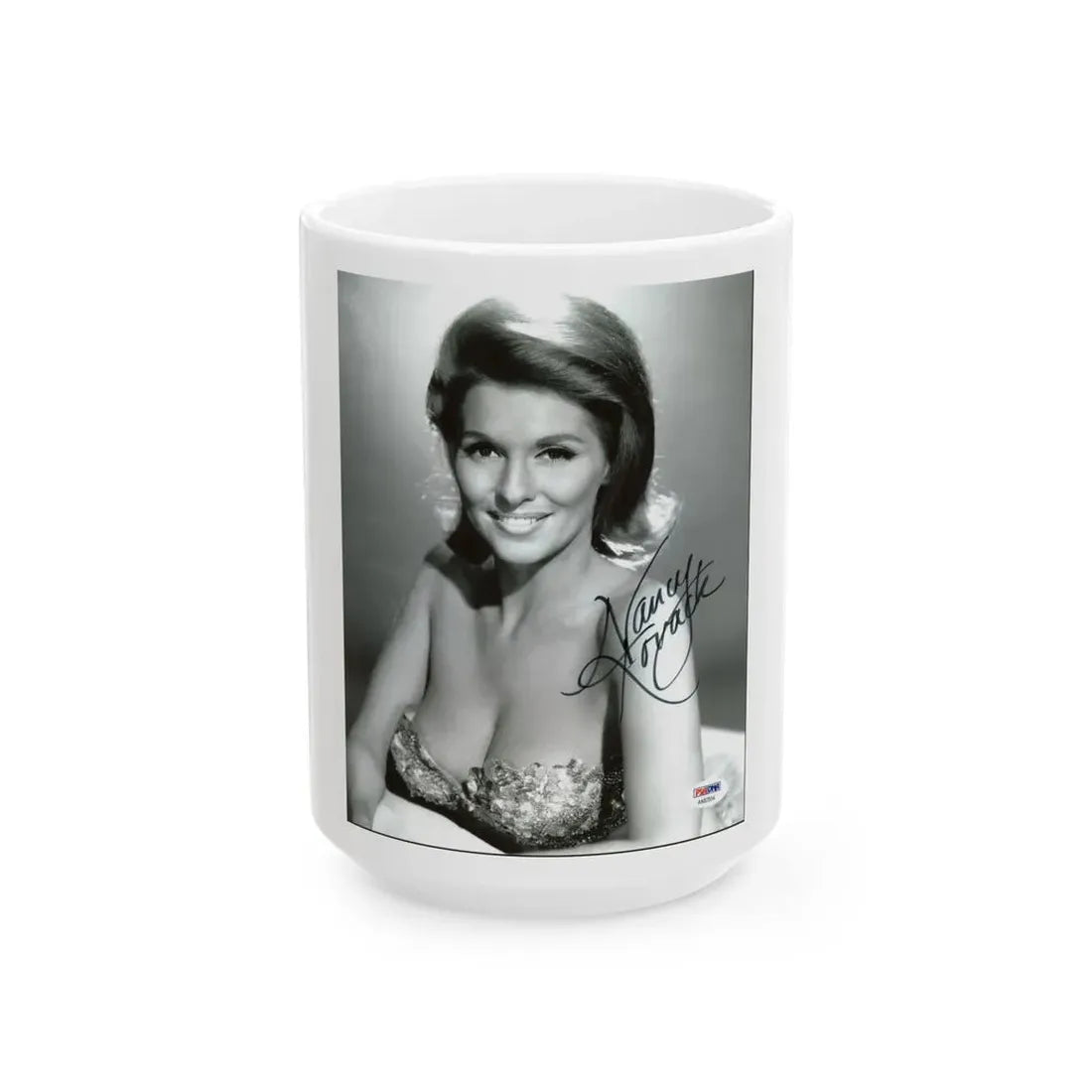 Nancy Kovack #52 (Vintage Female Icon) White Coffee Mug 15oz - Go Mug Yourself