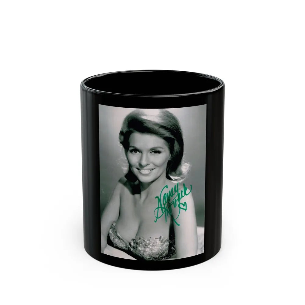 Nancy Kovack #521 (Vintage Female Icon) Black Coffee Mug-11oz-Go Mug Yourself