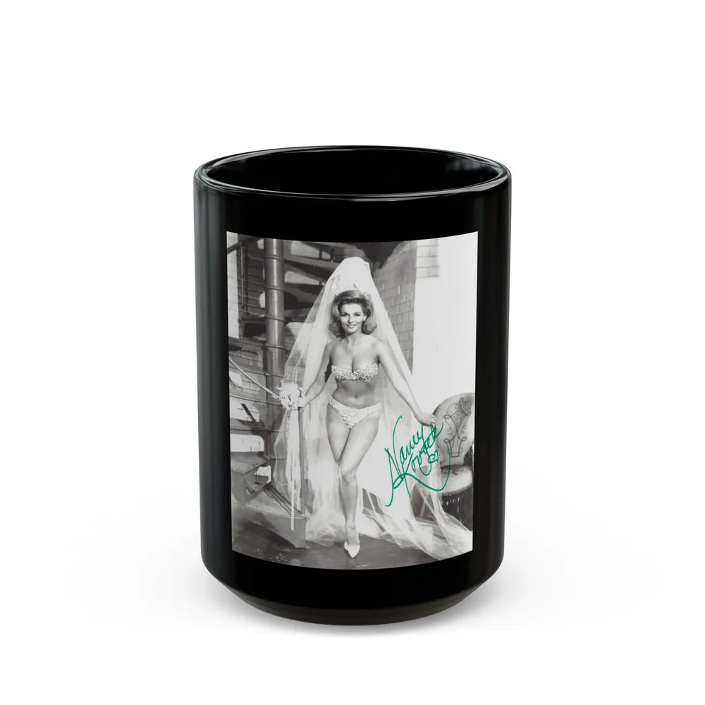 Nancy Kovack #562 (Vintage Female Icon) Black Coffee Mug-15oz-Go Mug Yourself