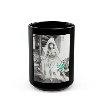 Nancy Kovack #562 (Vintage Female Icon) Black Coffee Mug 15oz - Go Mug Yourself
