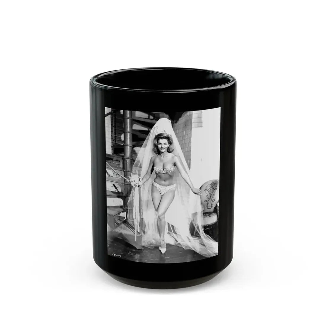 Nancy Kovack #564 (Vintage Female Icon) Black Coffee Mug 15oz - Go Mug Yourself