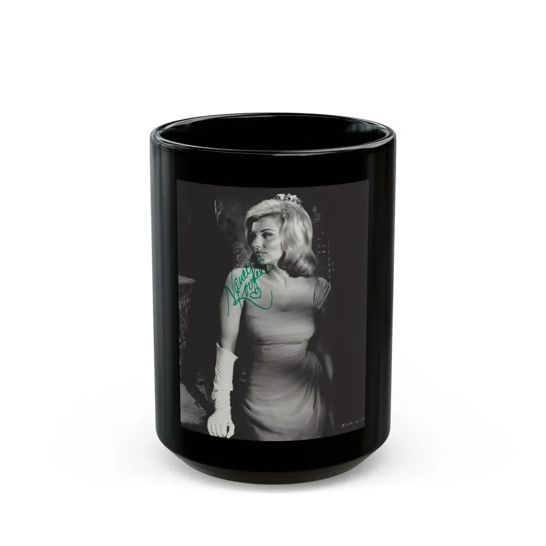 Nancy Kovack #611 (Vintage Female Icon) Black Coffee Mug 15oz - Go Mug Yourself
