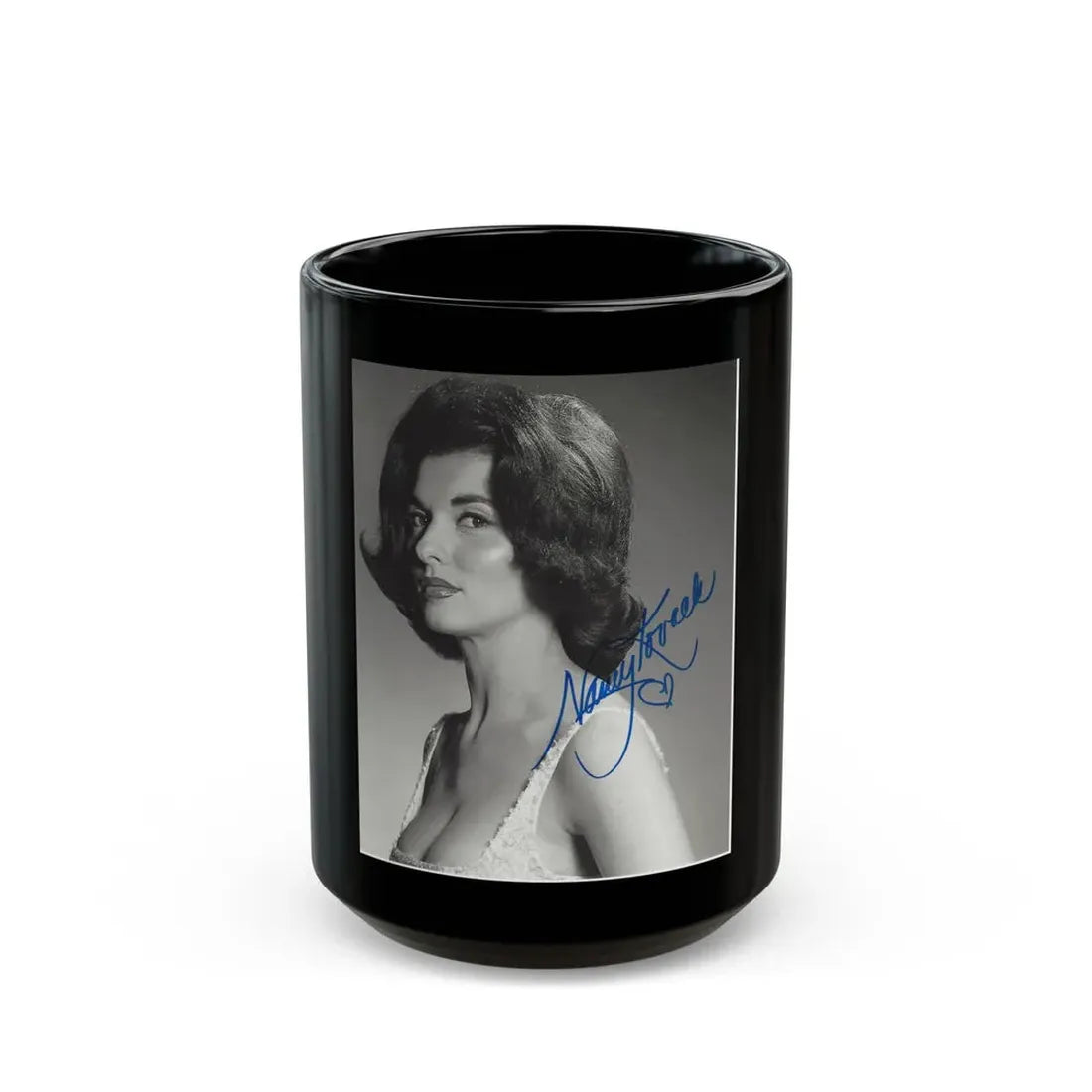 Nancy Kovack #66 (Vintage Female Icon) Black Coffee Mug 15oz - Go Mug Yourself