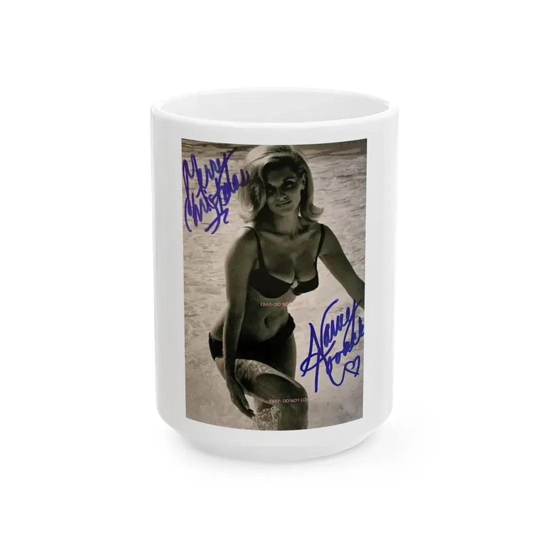 Nancy Kovack #67 (Vintage Female Icon) White Coffee Mug 15oz - Go Mug Yourself