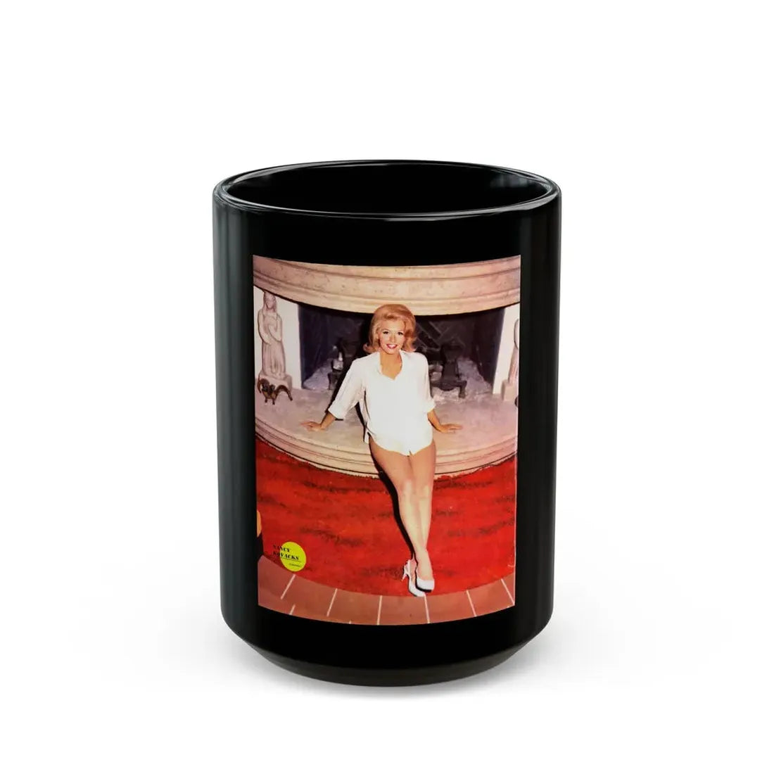 Nancy Kovack #81 (Vintage Female Icon) Black Coffee Mug 15oz - Go Mug Yourself
